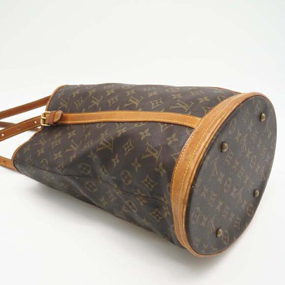 LOUIS VUITTON Monogram Bucket GM M42236 Handbag in Brown Coated Canvas for Women